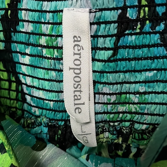 Blue & Green Floral Print Aeropostale Tank - Picture 6 of 6